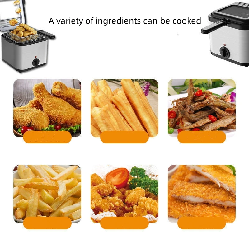 Automatic 2.5L Portable Chicken Deep Fryer Machine With Large Capacity for Cooking Home Use Mini Electronic Deep Fryer