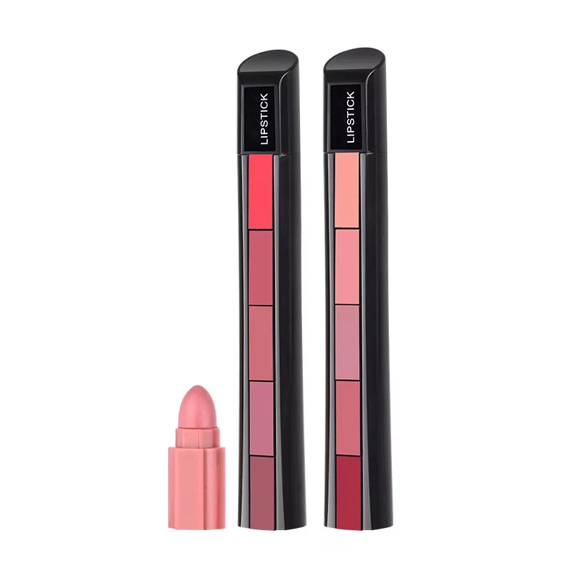 SHICELLE 5 In 1 Lipstick Combination Strip Matte Velvet Lipstick Pen Long Lasting Waterproof Non Stick Cup Lipstick