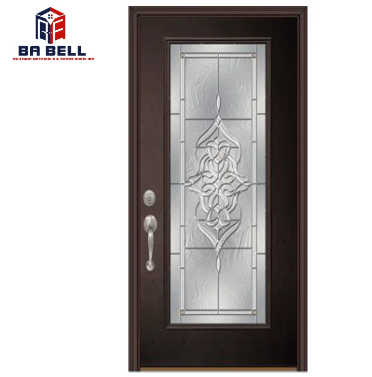 New Type Decorative Star Craft Glass MDF Melamine Board Doors House Smooth Finish Main Entrance External Door