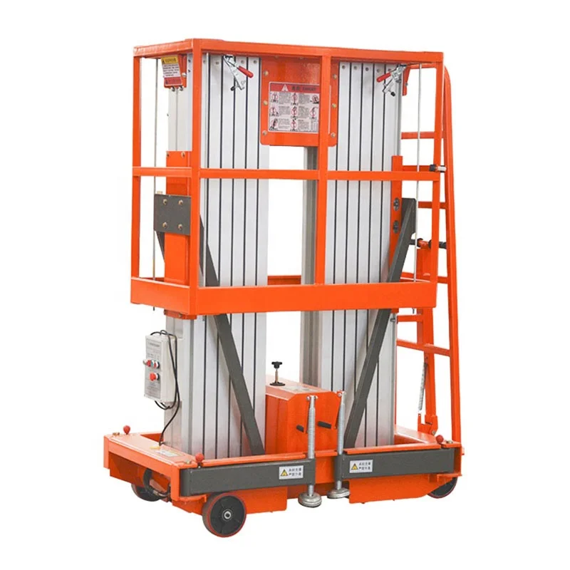 QIYUN Kinglift  10M  Aerial working platforms Hydraulic Double Mast Man Lift Aluminum Hydraulic Lift OEM customization  Table el