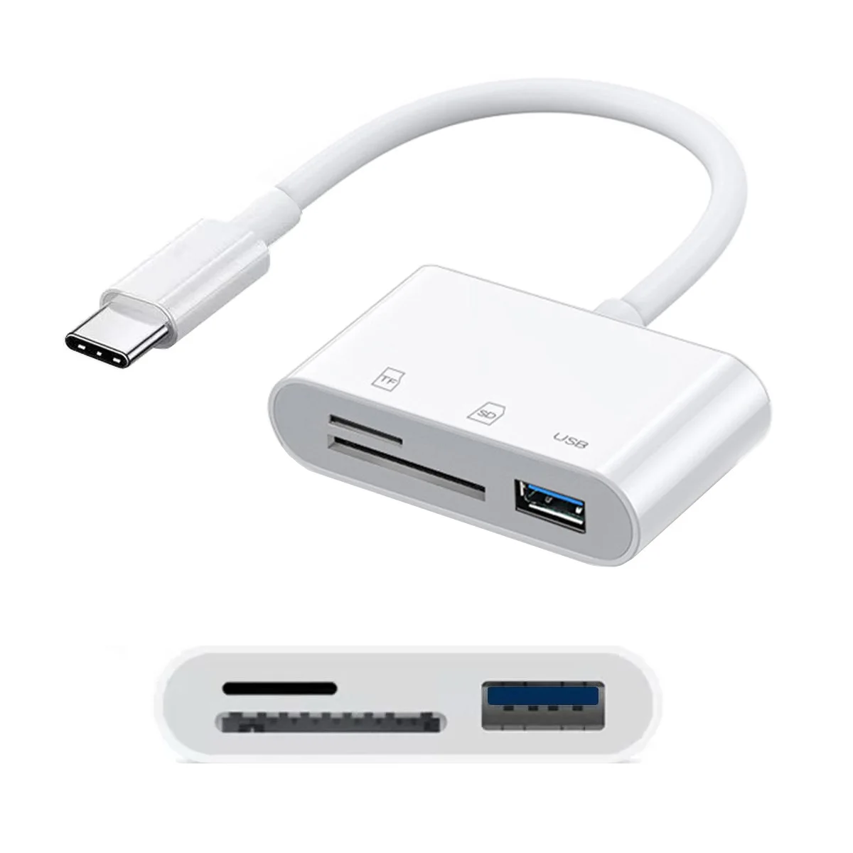 Factory otg 4 in 1 card reader Adapter Micro TF multi functional  Type C sd card reader  for iphone game