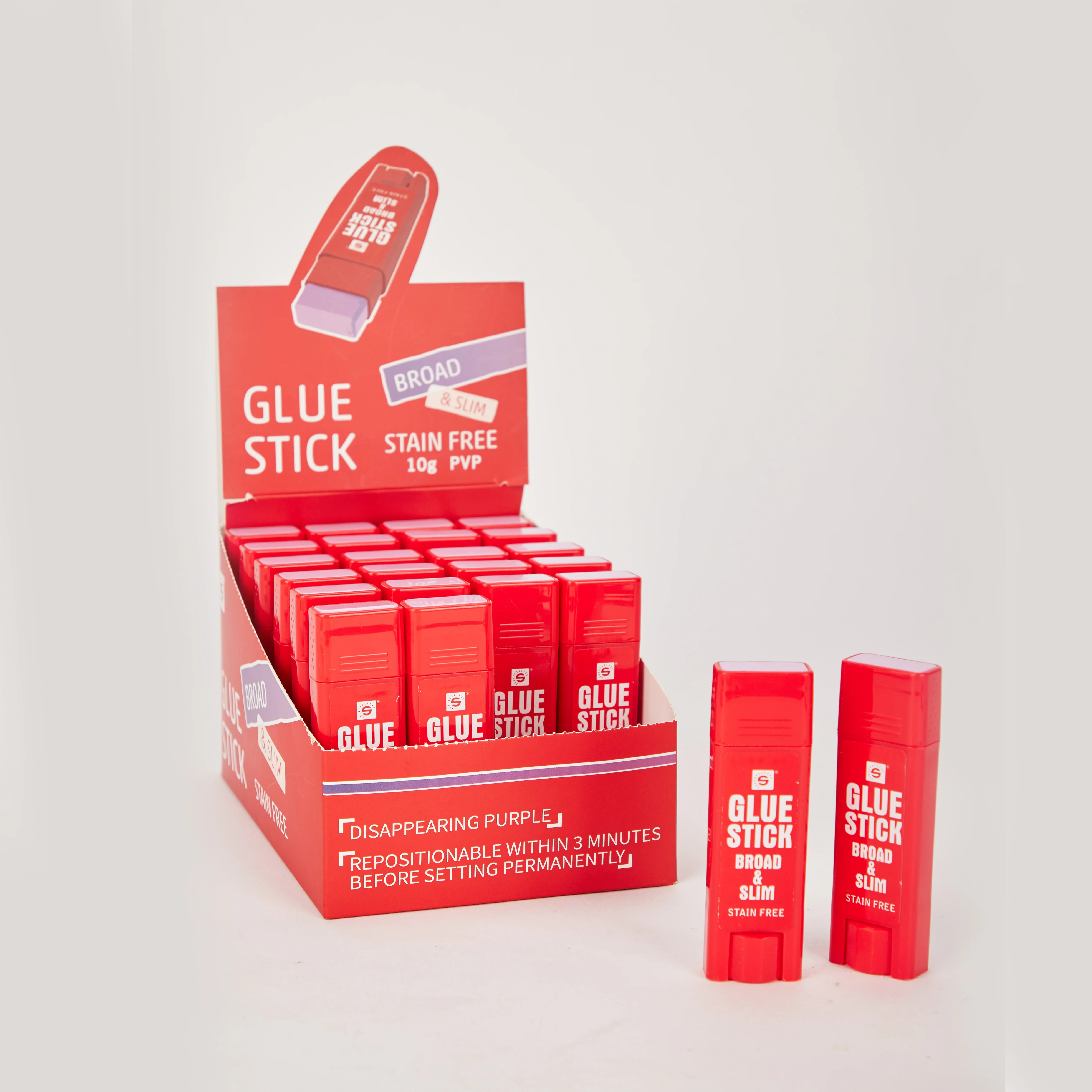 10G 24Pcs DisappearingPGlue Sticks, Washable 10g Glue Nontoxic Permanent Adhesive 24Glue Stick one Box,in Bulk