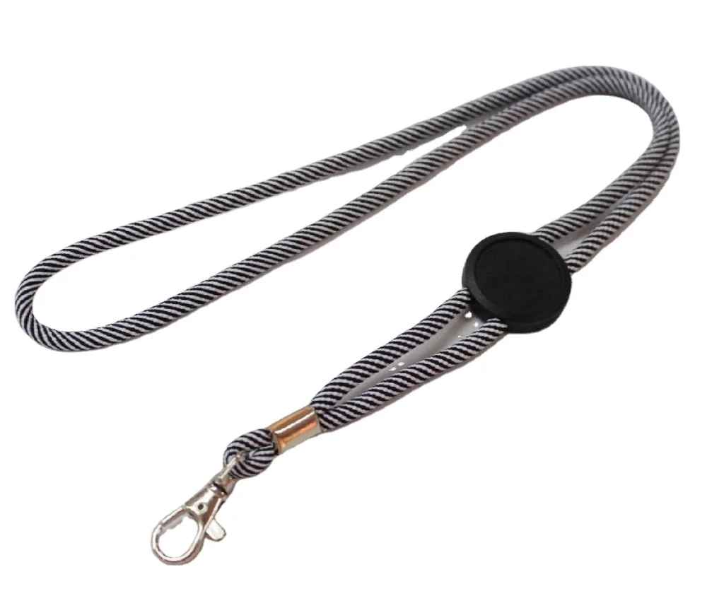 fast delivery id card holder adjustable button neck rope lanyard with epoxy LOGO clip