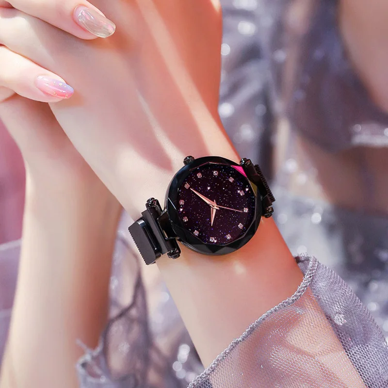 
Luxury Women Watches Magnetic Buckle Starry Sky Female Clock Quartz Wristwatch Fashion Ladies Wrist Watch Relogio Feminino 