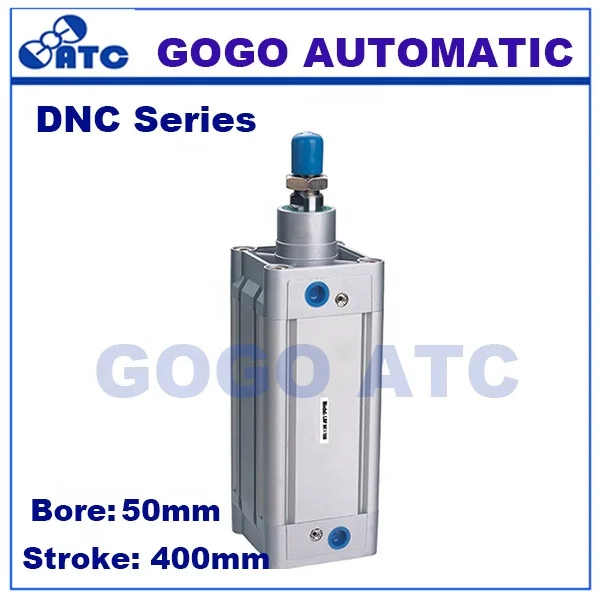 standard double acting Single rod bore 50mm stroke 400mm aluminum pneumatic air cylinder DNC50-400