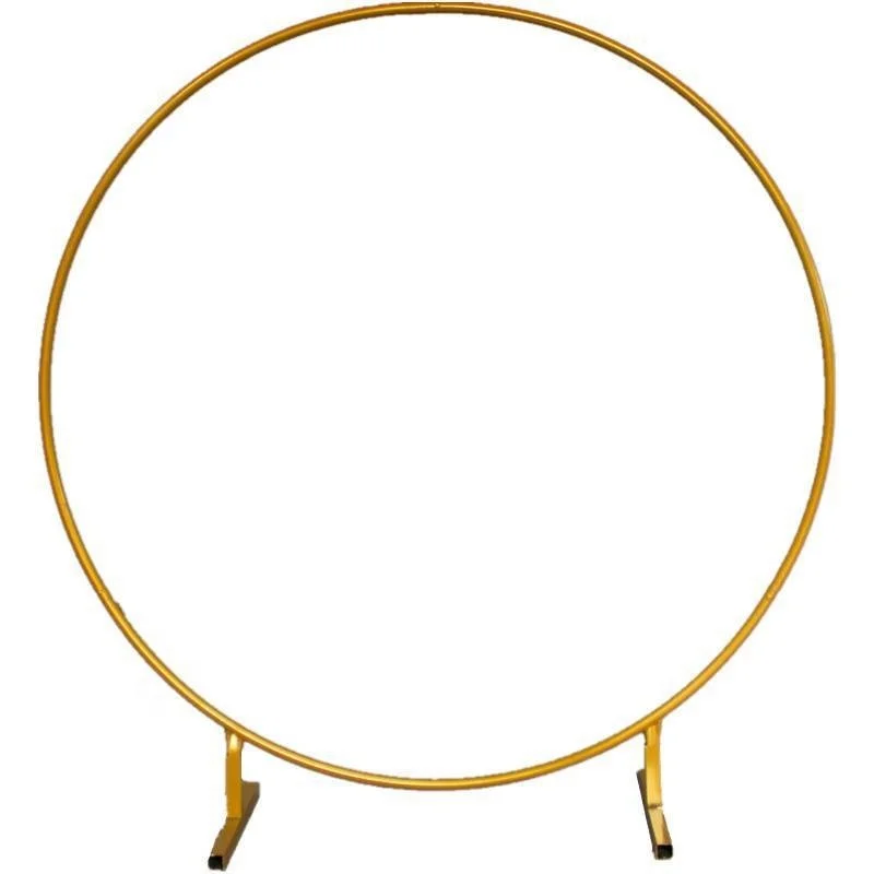1m 2.4m Round Wedding Arch Gold Circle Arch with Stands Metal Hoop for Floral Balloon Birthday Wedding Background Decorations