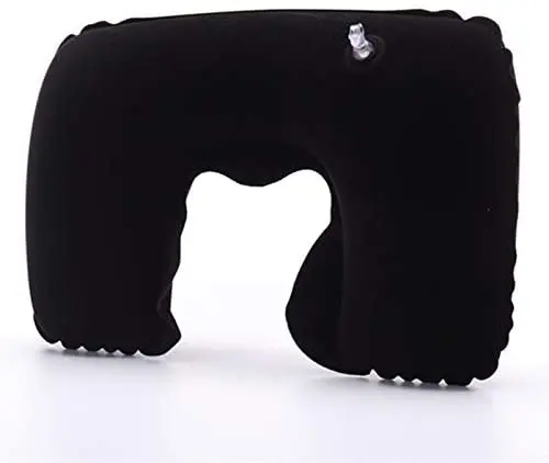 Custom printed logo U Shape Neck Back Air Cushion Pillow Outdoor Camping Travel Inflatable Pillow