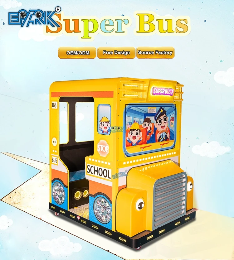Super School Bus Theme Park Rides Arcade Game Machine Kids Coin Operated Amusement Games