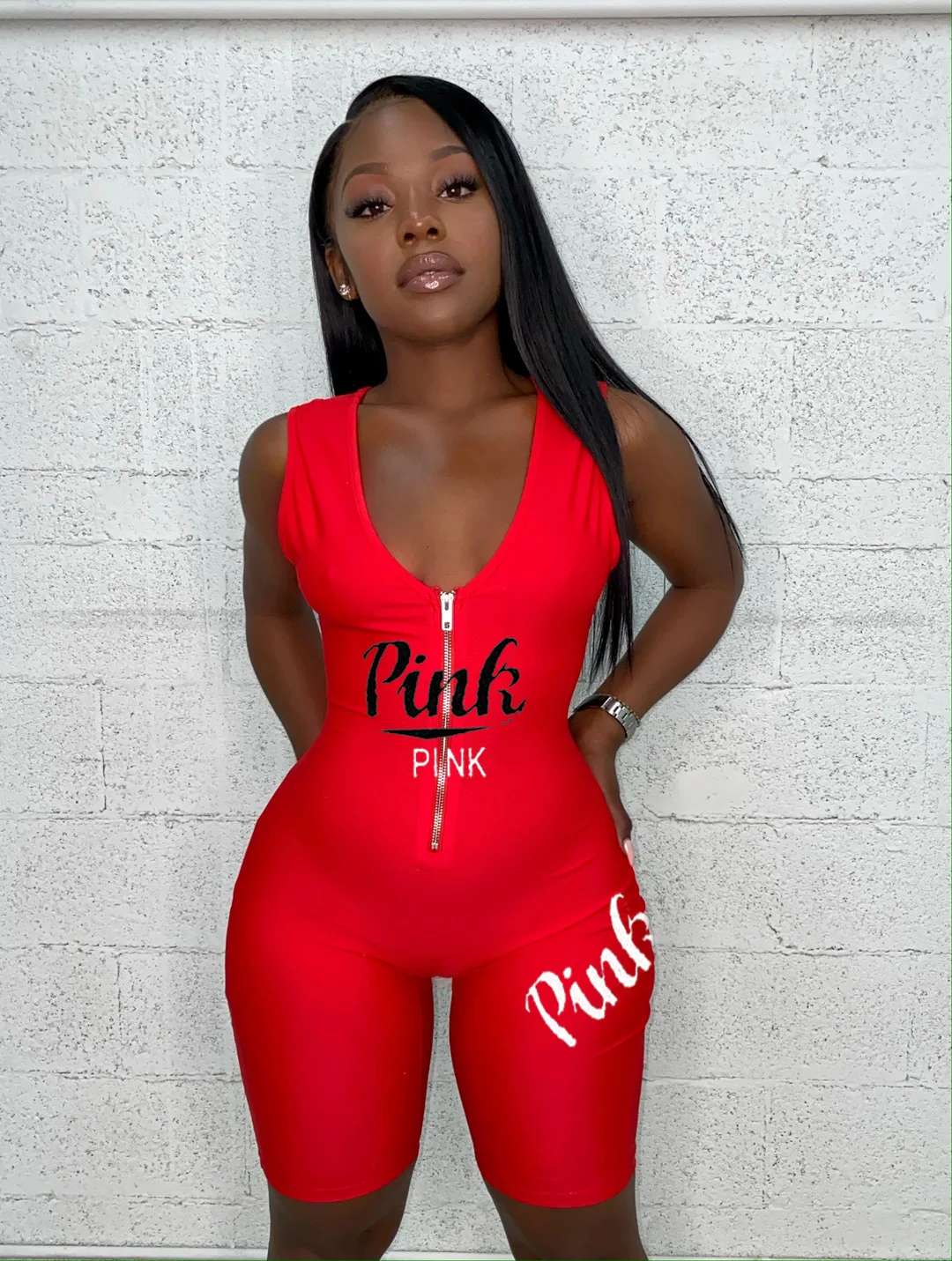 
Wefans 2020 Wholesale Solid color Sport Slimming Zip girls Jumpsuit Women One Piece Short Jumpsuits And Rompers 