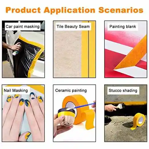 3/4inch Painter Tape Yellow No Residue Crepe Paper Masking Tape Uv Resistance Automatic Painters Tape For Striped Wall