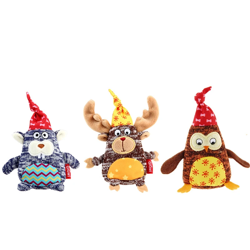 Wholesale luxury hide seek dog toys squeak set plush BB squeaky dogs toy pet christmas gift stock new