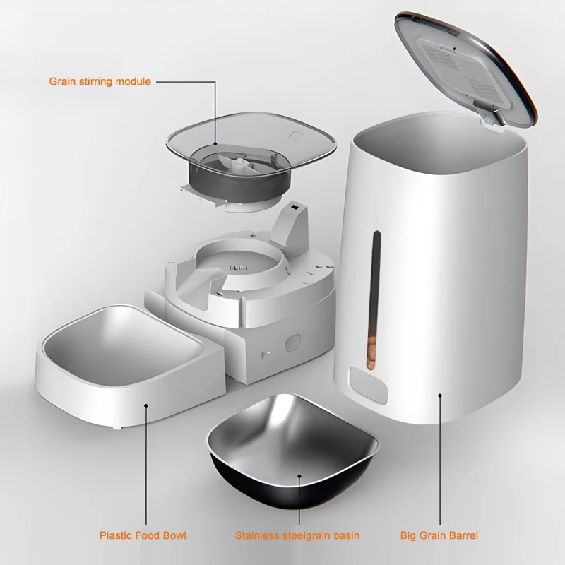 OEM 4L Smart Pet Feeder Automatic Pet Dog Cat Food Dispenser Wifi Mobile Phone Tuya App Remote Control