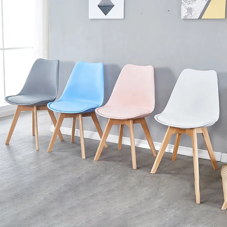 White Dining Chair Modern Office Chair Seat PU White Leather Dining Chairs