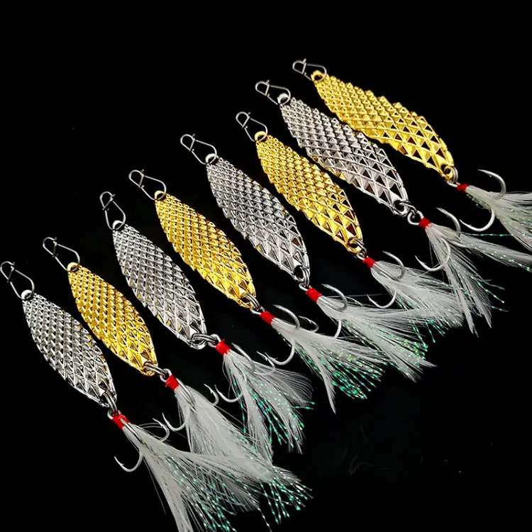 Weihai 7/10/15/20/30g metal texture Fake bait curve spoon leech lures fishing lure