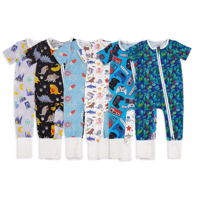 baby rompers bamboo cotton baby zipsuit custom zip sleep suit newborn onesie sleepsuit  pajamas baby bamboo clothes