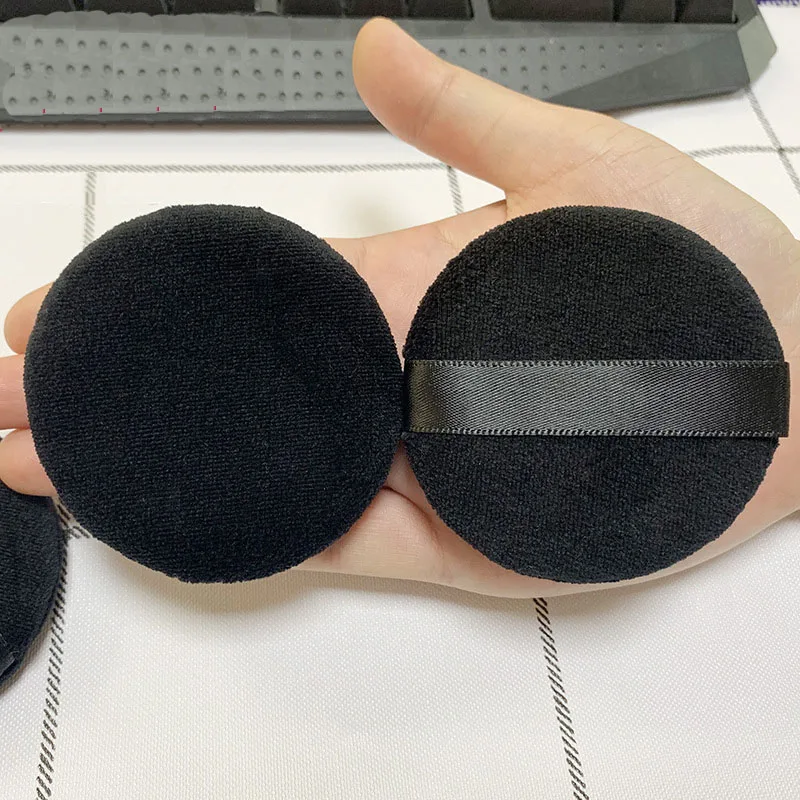 Logo Cotton Velvet Black Powder Puff Factory Quality Customized Foundation makeup puffs