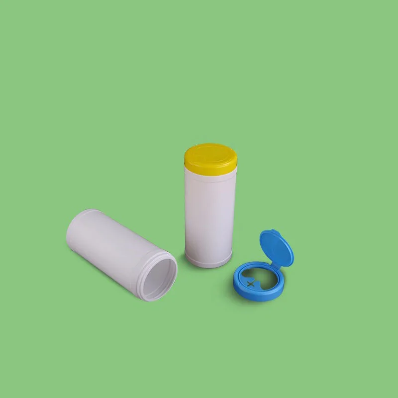 Wet Wipes Pail White Barrel And Cap Canister With Plug Lids Tube Plastic Container For Wet Wipes Dry Organic Wipes Bucket