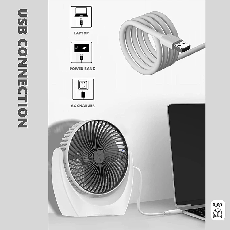 Small USB Desk Fan Portable Desktop Table Cooling Fan Personal Mini USB Fan with Head Adjustable