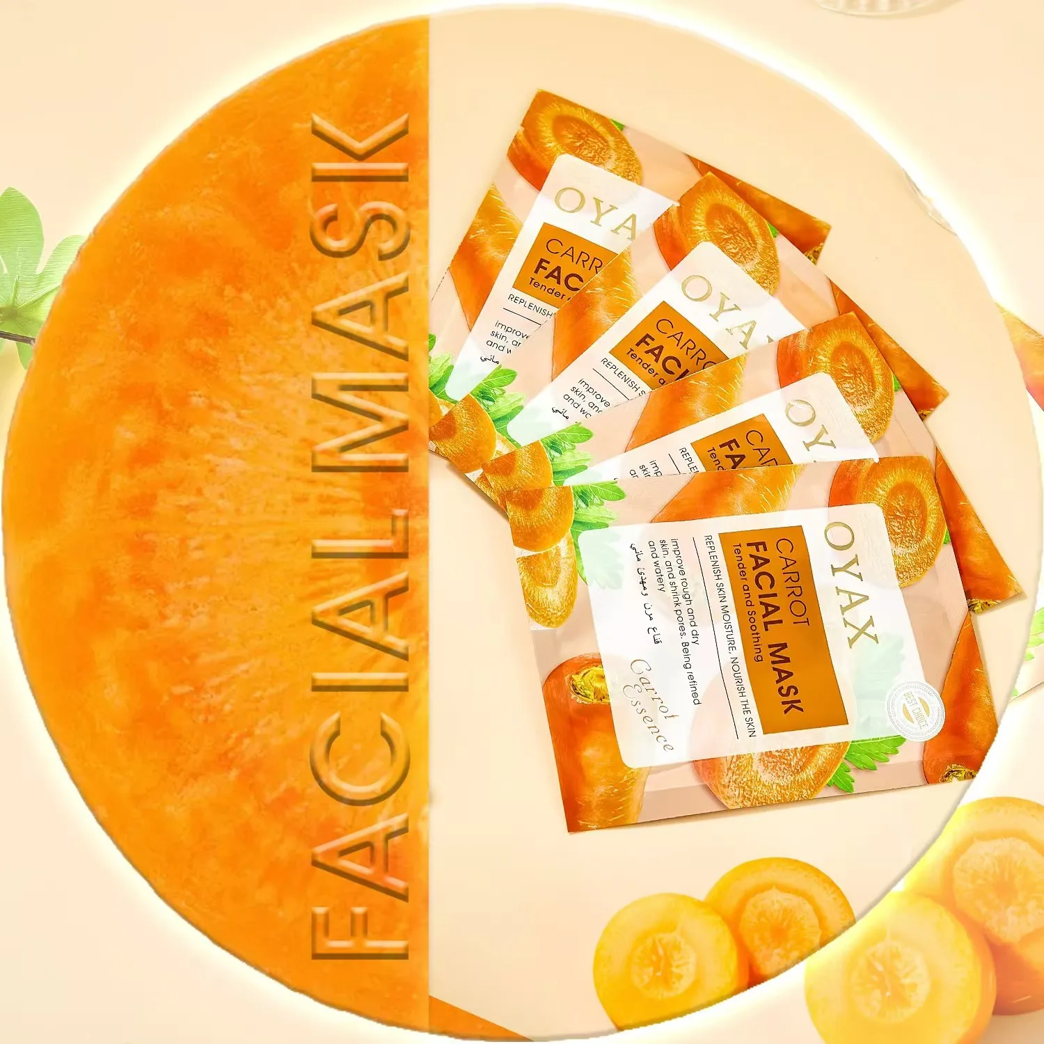 Latest Custom-Made Natural Carrot Extract Anti-Aging Benefits Glowing Skin Revitalized Appearance Carrot Mask
