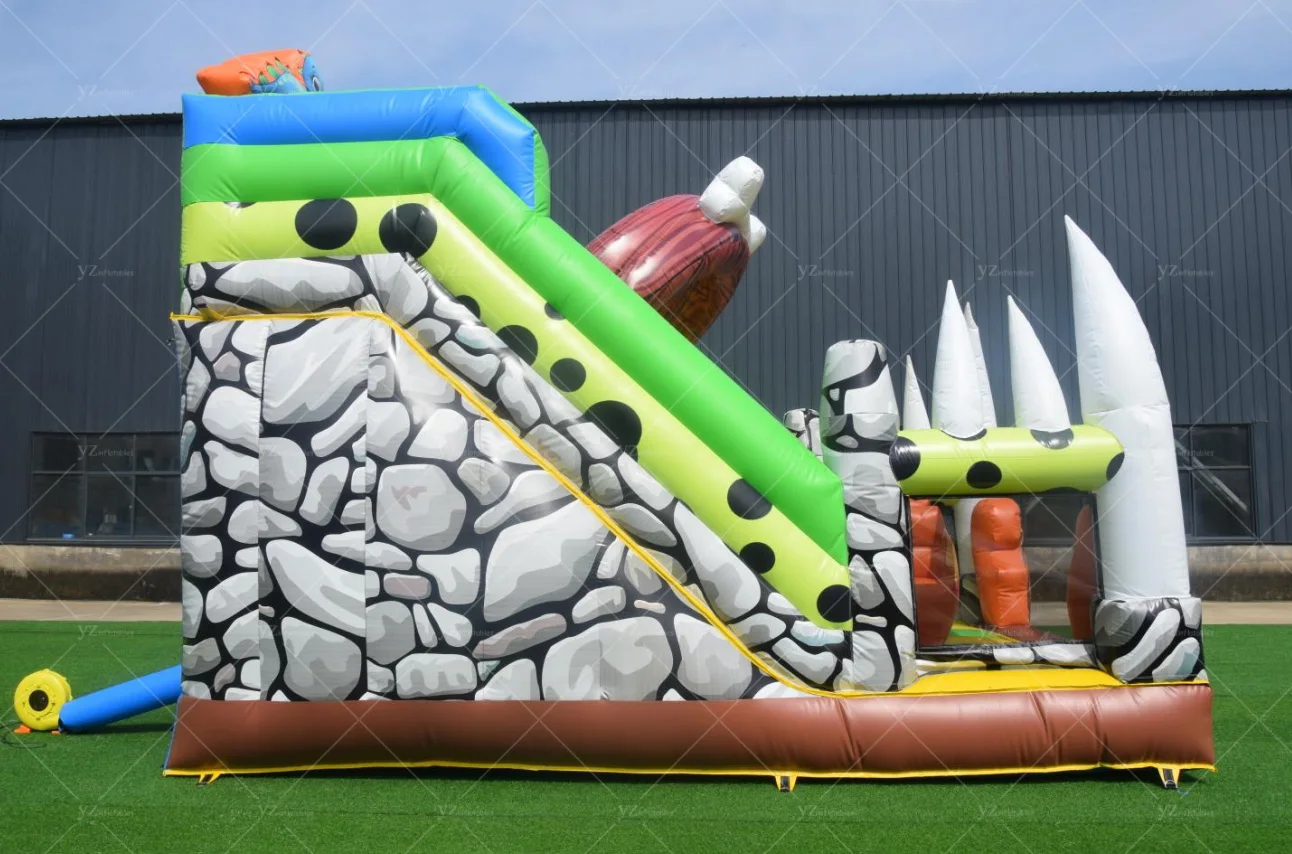 Dinosaur Inflatable Slide for Kids - Giant Bouncy Outdoor Play Slide, Fun Dino-Themed Bounce House for Backyard & Parties