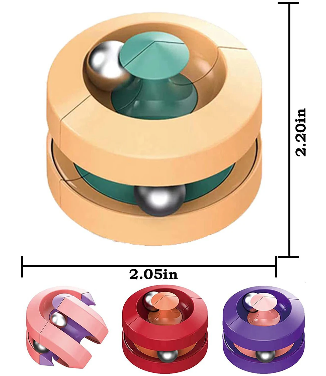 New Toys 2023 Novelty 3 4 Track Rotating Beads Spinning Ball Fingertip Cube Gyro Toys Orbit Bead Fidget Spinner Toys