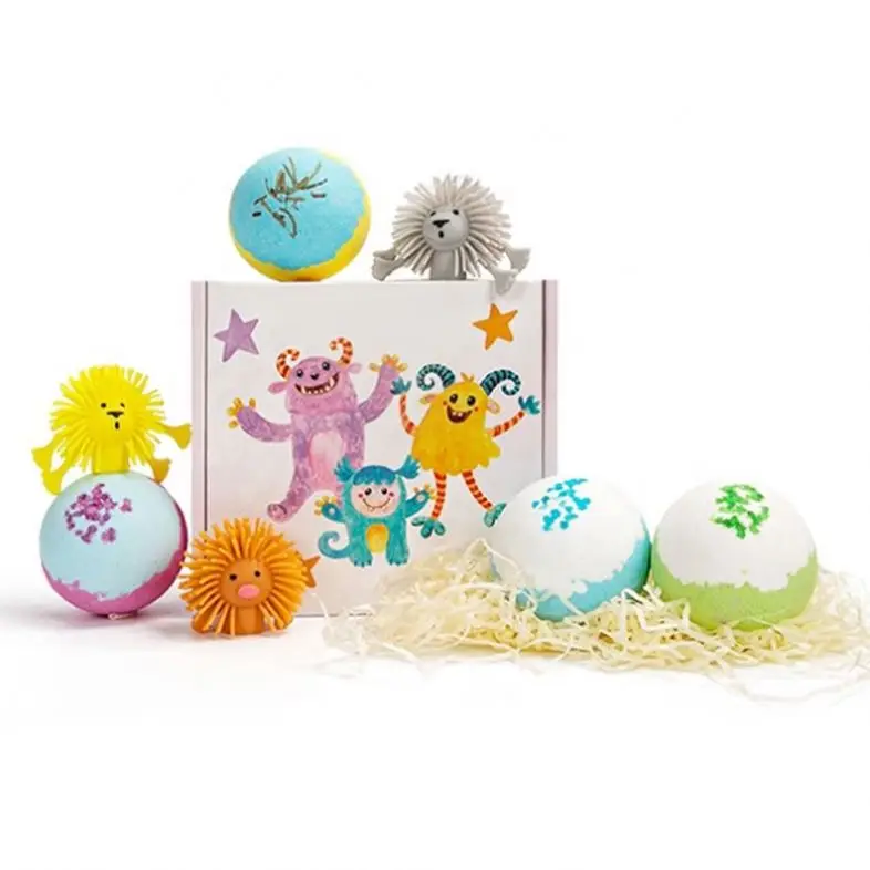Bomb Vegan Organic Set With For Toys Toy Gift Fizzy Surprise Fizzies Inside Natural Wholesale Baby Hot Private Kids Bath Bombs