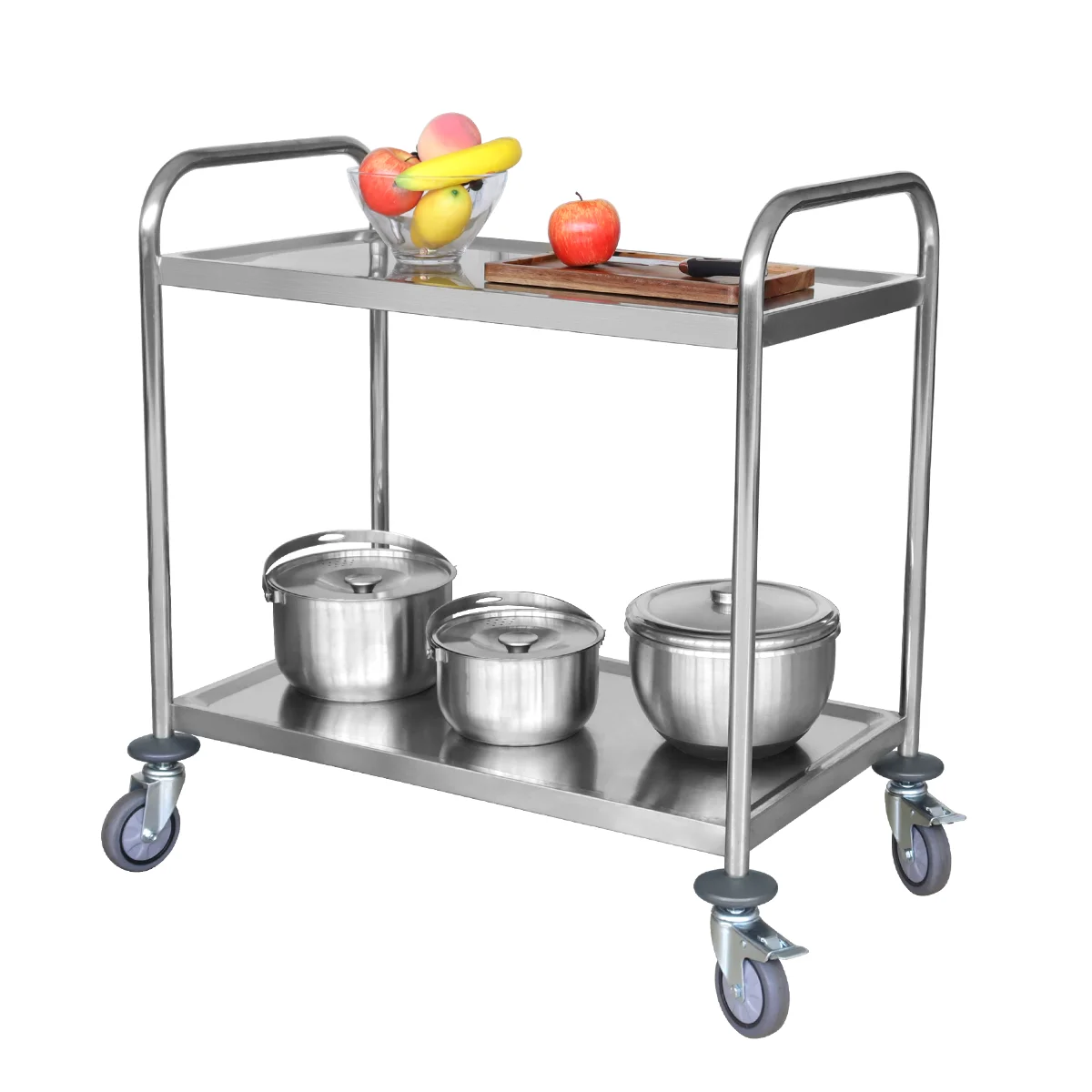 Corrosion Resistance Repulsion Stainless Steel Workbench Kitchen Trolley Cart with Adjustable Under shelf