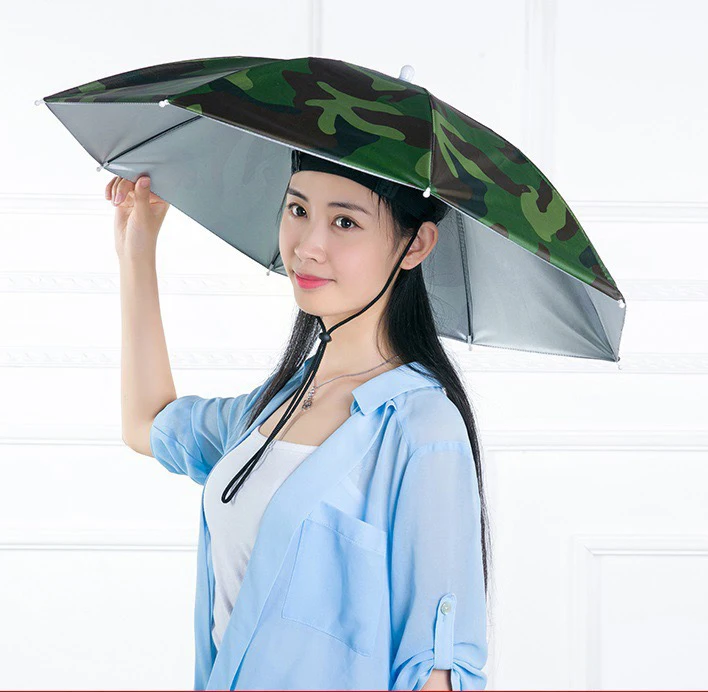 Hat umbrella headwear portable compact head umbrella-hat
