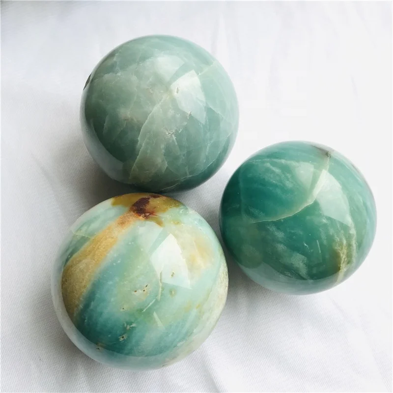 Natural Blue Caribbean Calcite Spheres Crystal Stone Ball For Decoration