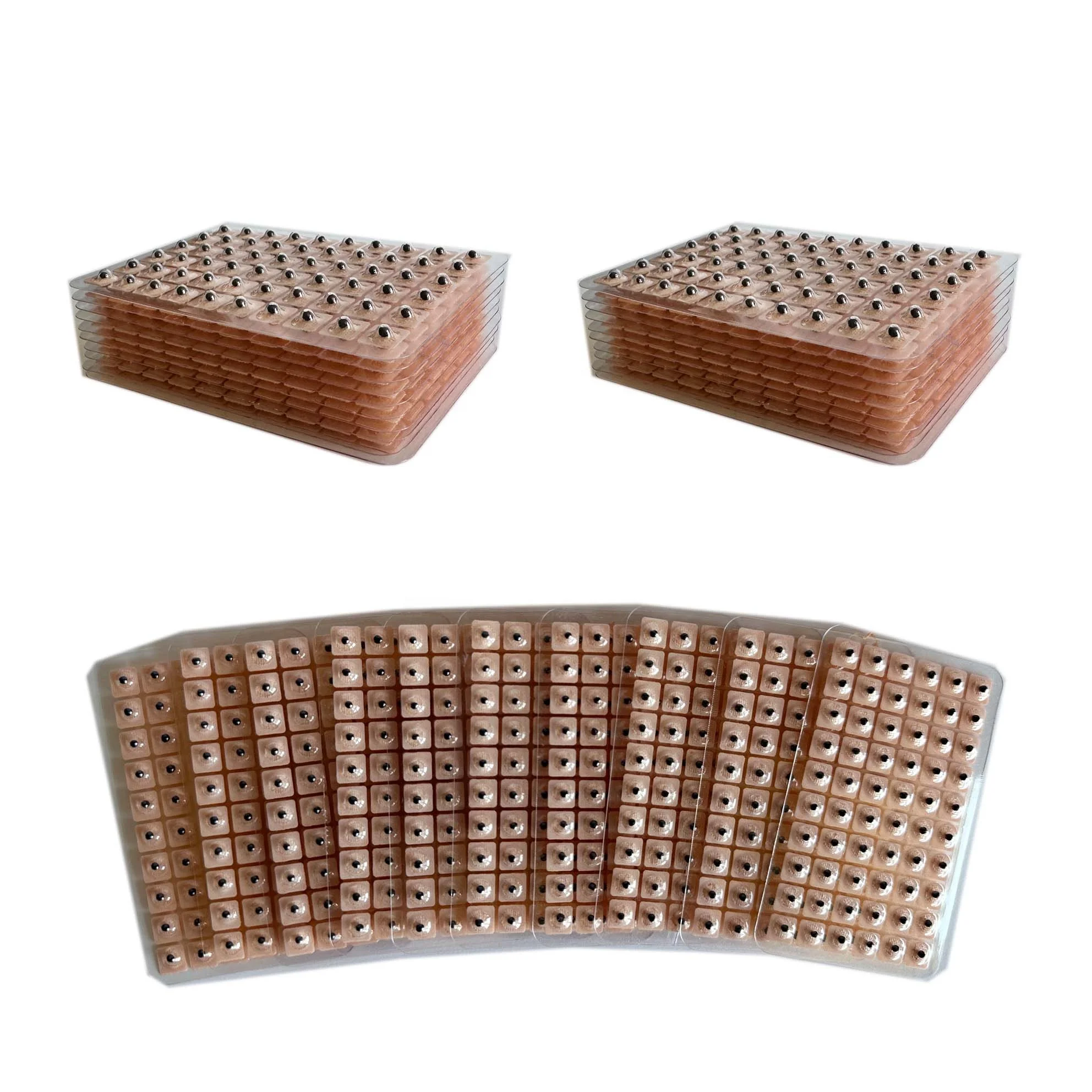 Acupuncture Vaccaria Ear Seeds 600 Counts Disposable Ear Press Seeds Multi-Condition Ear Seed Acupressure Kit (10 Plates)