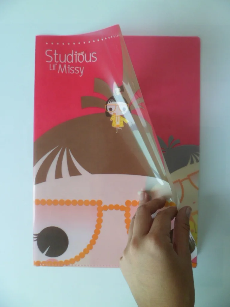 Wholesale PP plastic folder clear pocket file folder A4 customized pp L shape for file folder for school