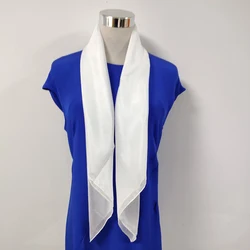 White Bulk Silk Scarf Hand Rolled Hemming Silk Habotai Scarf With 100%Silk Thread In Natural White Color