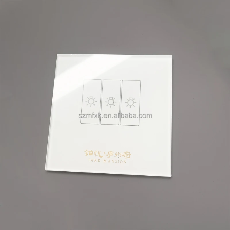 86mm switch panel 2.0mm  2.85mm  3.0mm smart light switch glass modular glass switch panel