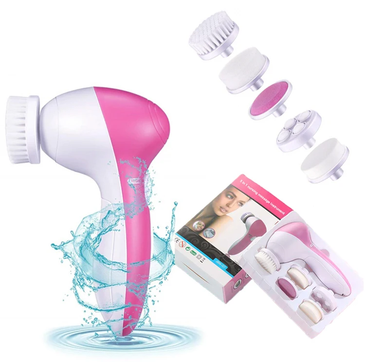 Trending Products 2024 Multi-functional Electrical 5 In 1 Skin Face Deep Wash Cleanser Massager Electric Facial Cleansing Brush