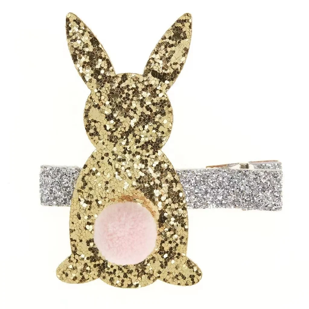 Glitter Bunny Hair Kids Hairpins Dance Party Shiny Hair Clip Girl Glitter Rabbit Hair Accessories