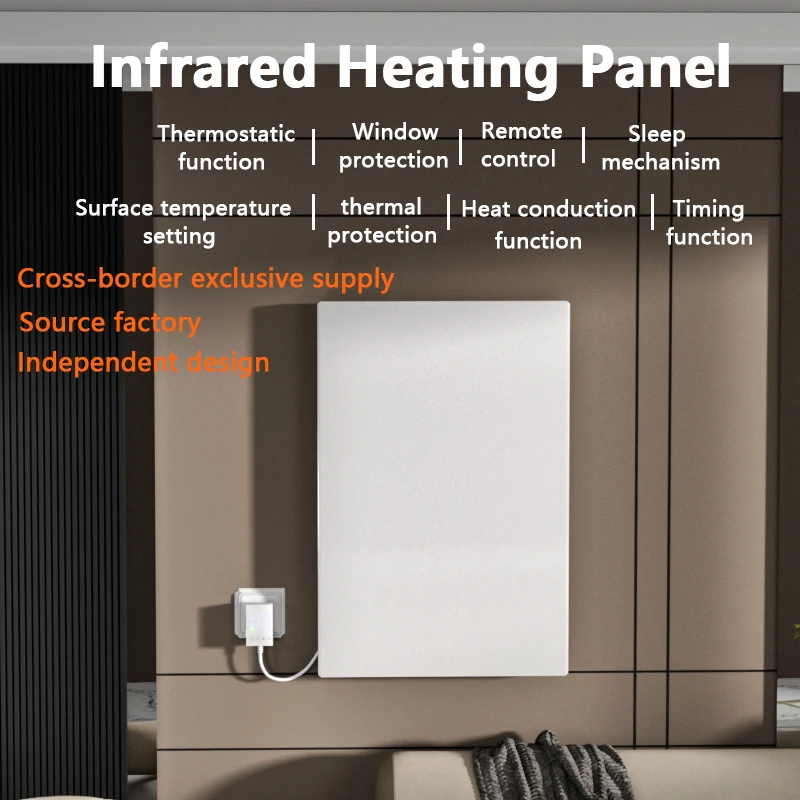 WIFI smart app control CE UKCA certified wall mounted far infrared radiation flat electric heater for large bedroom living room