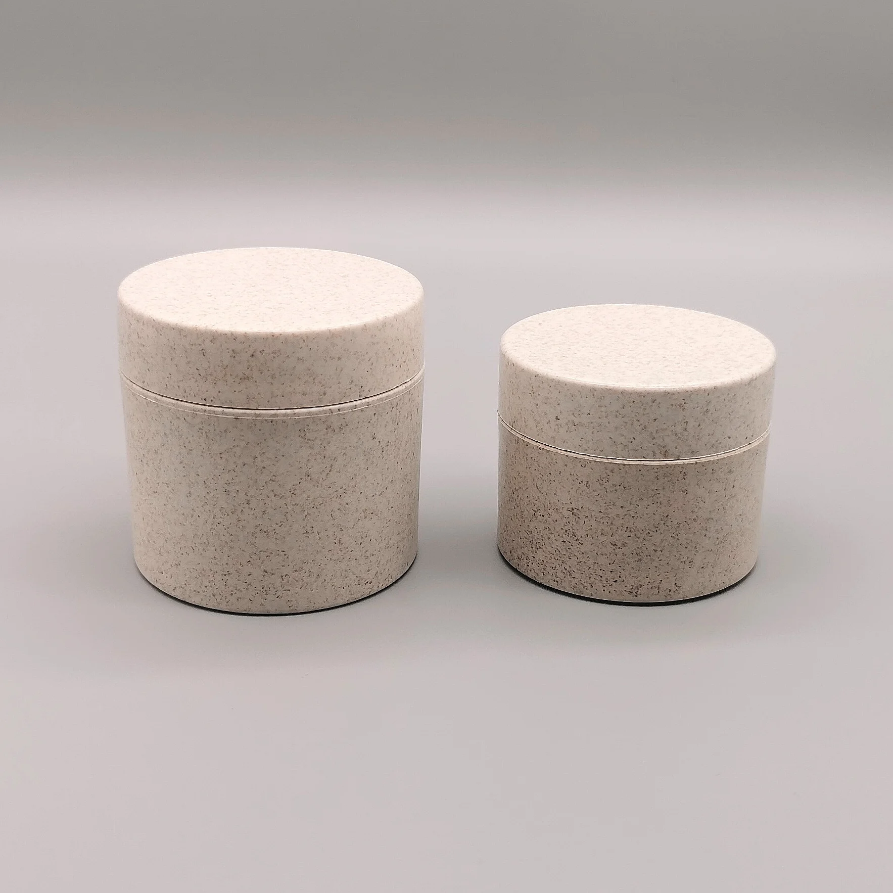 Eco-Friendly 1oz 50ml face cream jars Bamboo plastic jar straw wheat materials packaging lotion jar