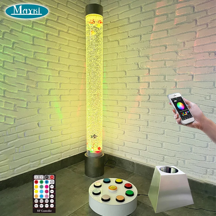 Multi sensory room LED water bubble tube RGB color glowing light acrylic water bubble column fish lamp