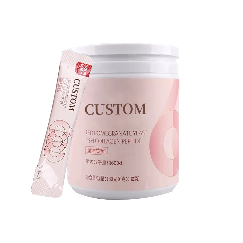 OEM Custom Red pomegranate fish collagen peptides powder for skin whitening beauty supplement