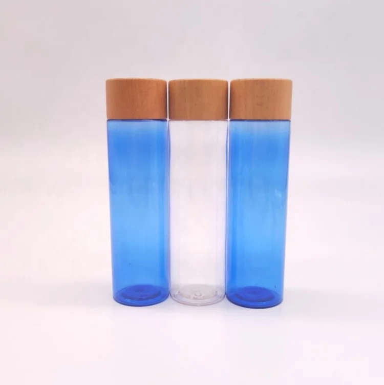 New Design Cosmetic Wooden Cap Special PET Bottle with Seal
