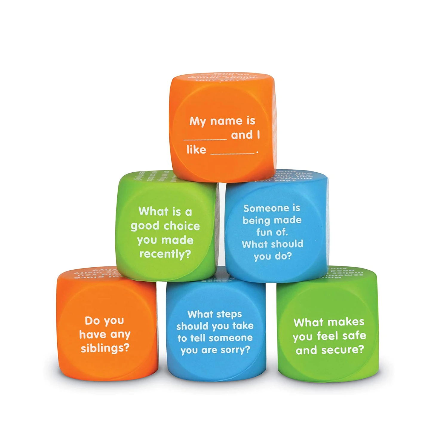 OEM Learning Resources Conversation Cubes PU Foam Cubes for Kids Social Emotional Learning