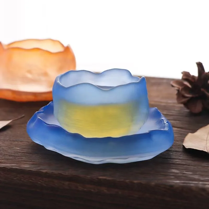 High appearance level God tea cup manual glass crystal glass sample tea cup gift Kung Fu tea set master cup