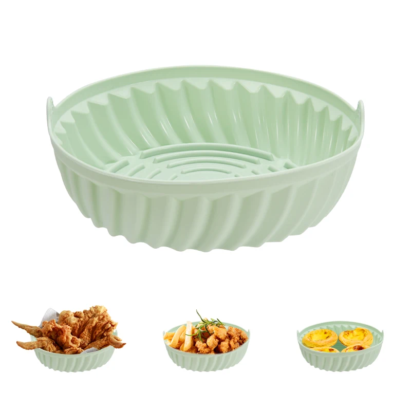 Силиконовые вкладыши для фритюрницы антипригарный круглый лоток многоразовый безопасный пищевых продуктов силиконовый горшок