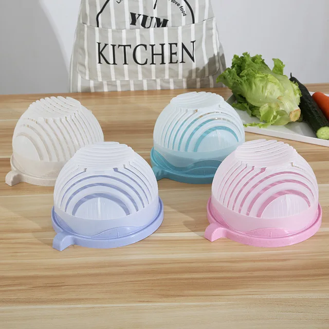 Multifunctional Wheat Straw Material Fruits Vegetables Salad Draining Cutting Bowl Kitchen Strainer Assisted Tools