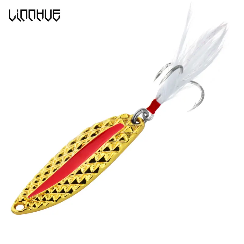 LINNHUE Spinner Spoon 2.5g 3.5g 5g 7g 10g 15g 20g Zinc Alloy Gold Fishing Lures Fishing Hard Bait Artificial Bait Fishing Lure