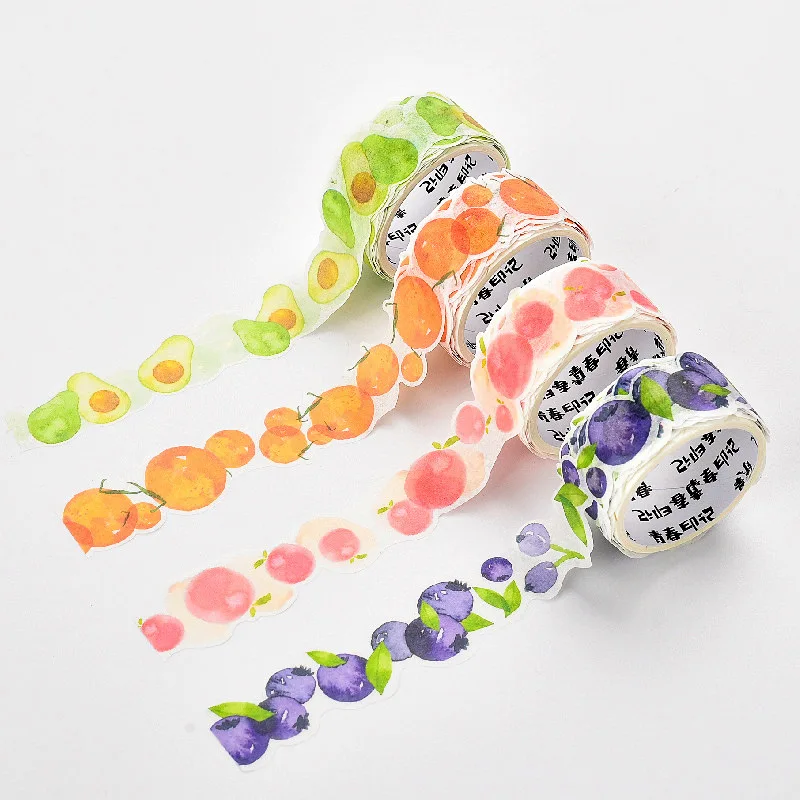 LOW MOQ Custom Printing Make Decorative Die Cut Fruits Dot Craft Washi Tape