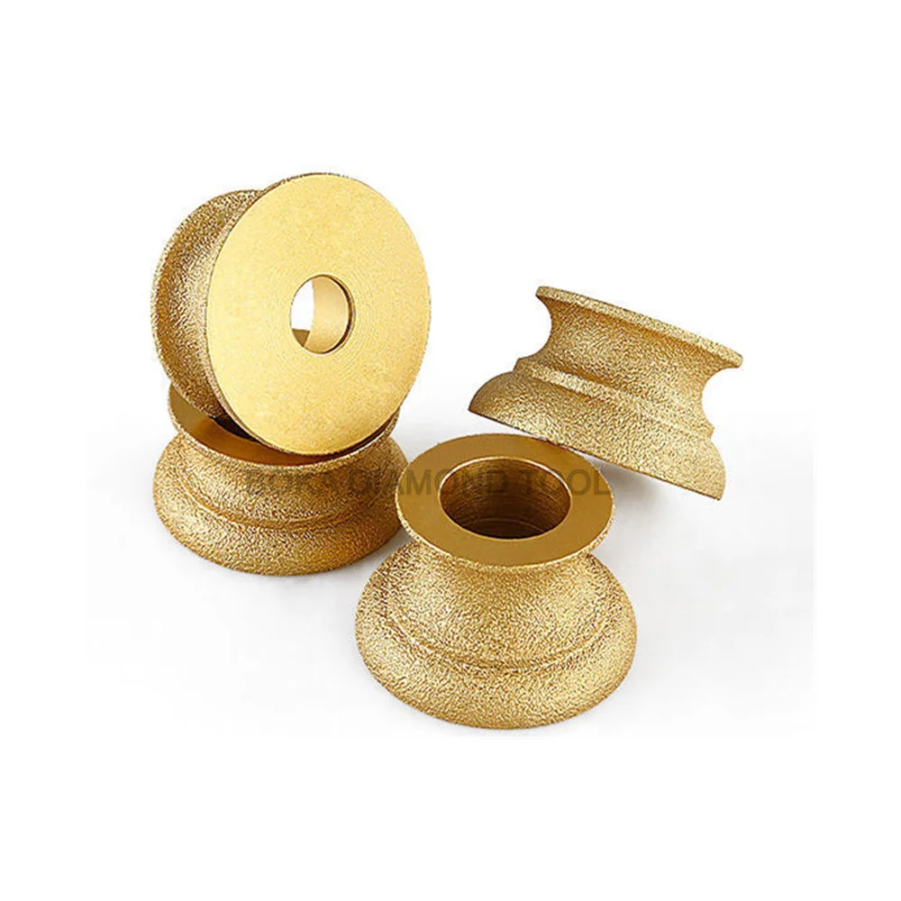 Brazed diamond hand polishing profile wheel for marble corner trimming