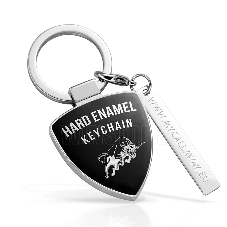 Custom Metal Shield Bull Hard Enamel Logo Keychain for Luxury Car
