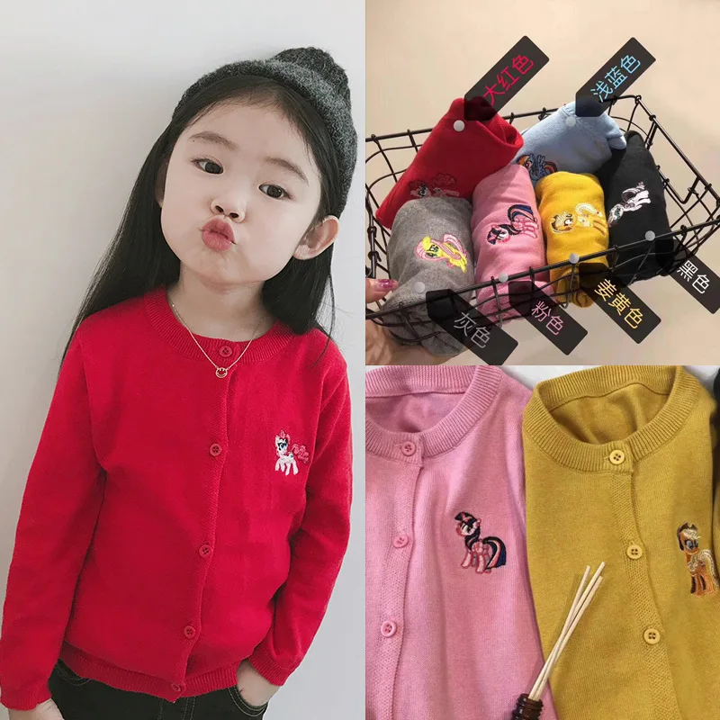 Новинка 2019, популярная детская одежда, кардиган с мультяшной вышивкой, свитер