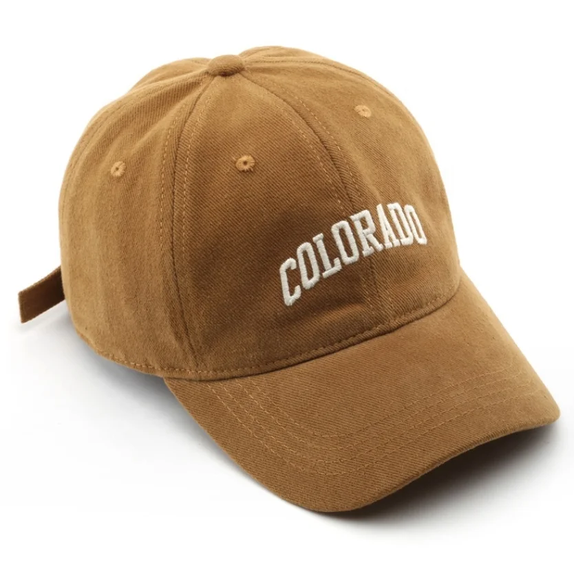 Outdoor 3D Embroidery Letter Gorras Cotton Duck Cap 6 Panel Baseball Caps Women Shade Sun Hats with Adjustable Buckle